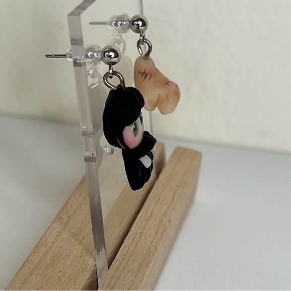 Wednesday Addams Clay Handmade Earrings - Picture 6 of 8
